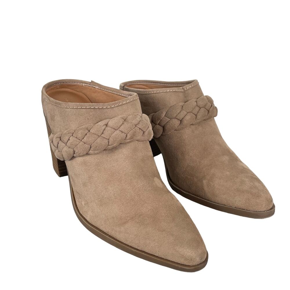 Universal Thread Women’s Avis Mule Size 9 Block Heel Pointed Toe Taupe Brown